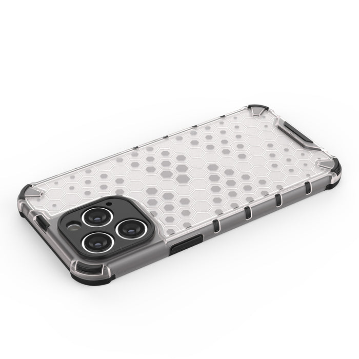 Honeycomb case for iPhone 14 Pro Max armored hybrid cover blue