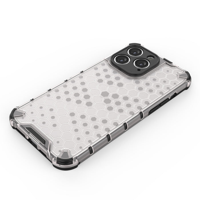 Honeycomb case for iPhone 14 Pro Max armored hybrid cover transparent