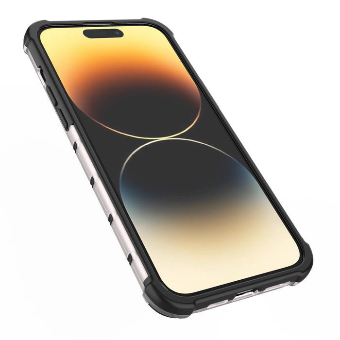 Honeycomb case for iPhone 14 Pro Max armored hybrid cover transparent