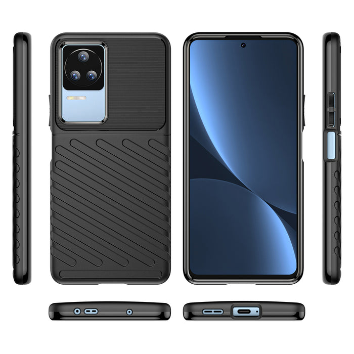 Thunder Case case for Xiaomi Poco F4 5G silicone armor case black