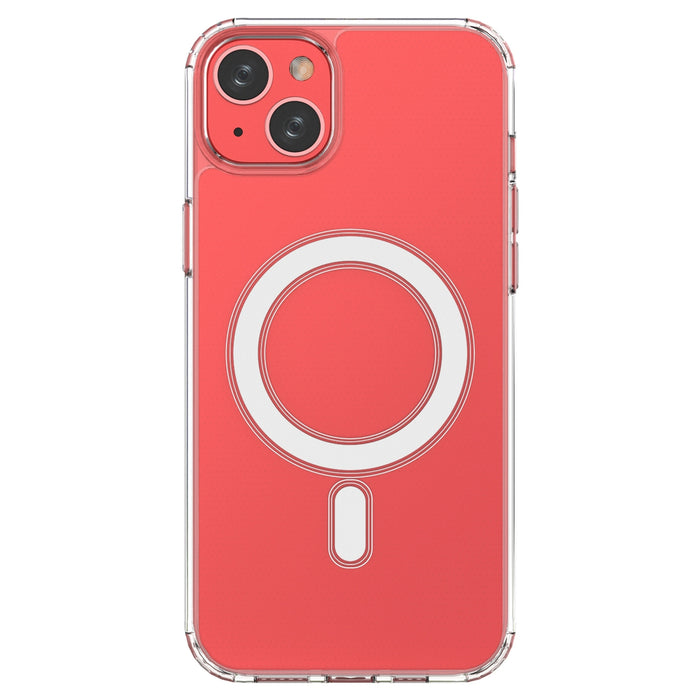Clear Magnetic Case with MagSafe for iPhone 14 Plus with silver ring - transparent