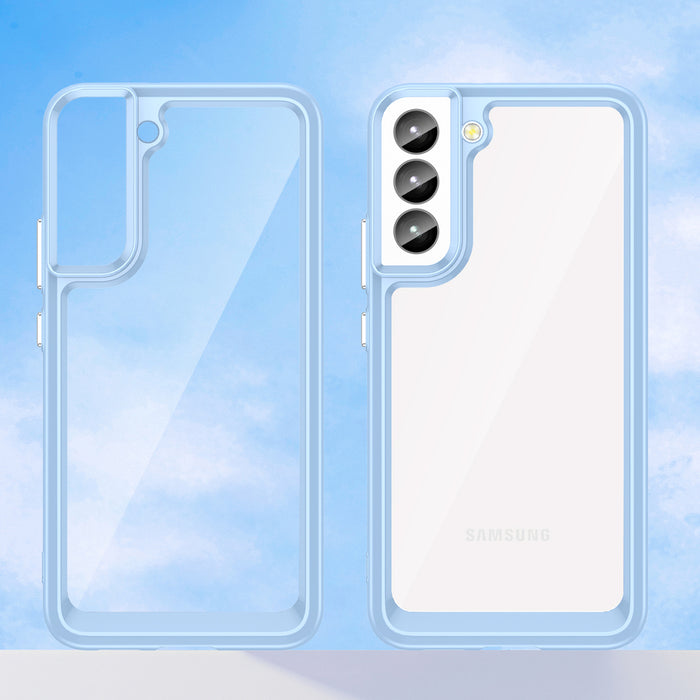 Outer Space Case for Samsung Galaxy S23+ cover with a flexible frame blue