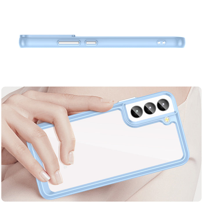 Outer Space Case for Samsung Galaxy S23+ cover with a flexible frame blue