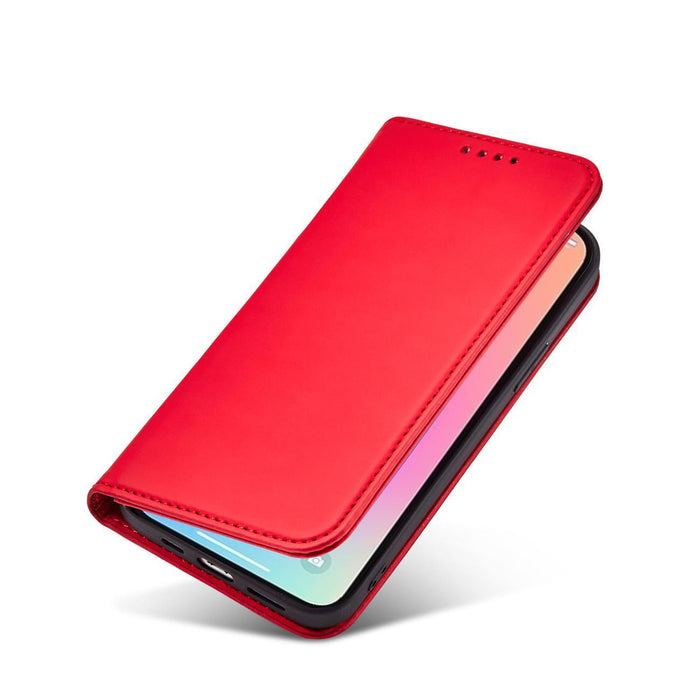 Magnet Card Case for Samsung Galaxy S23 Ultra flip cover wallet stand red
