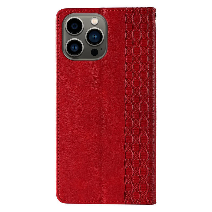 Magnet Strap Case for Samsung Galaxy S23+ Flip Wallet Mini Lanyard Stand red