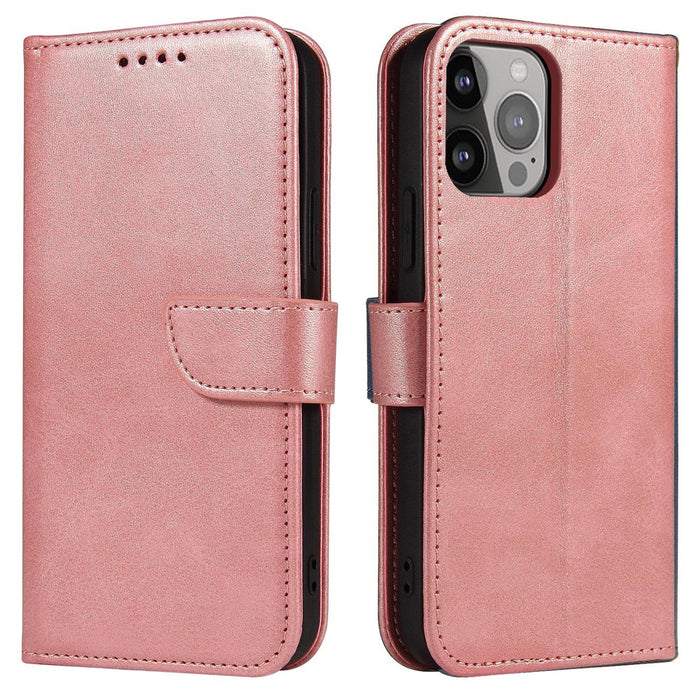 Magnet Case for Samsung Galaxy S23 flip cover wallet stand pink