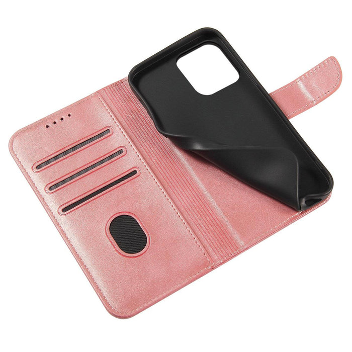 Magnet Case for Samsung Galaxy S23 flip cover wallet stand pink