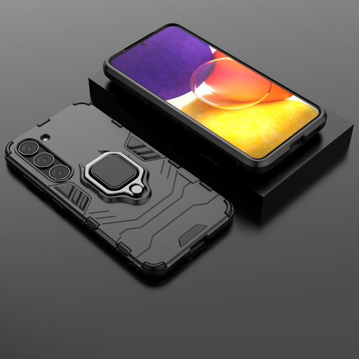 Ring Armor case for Samsung Galaxy S23 armored cover magnetic holder ring black