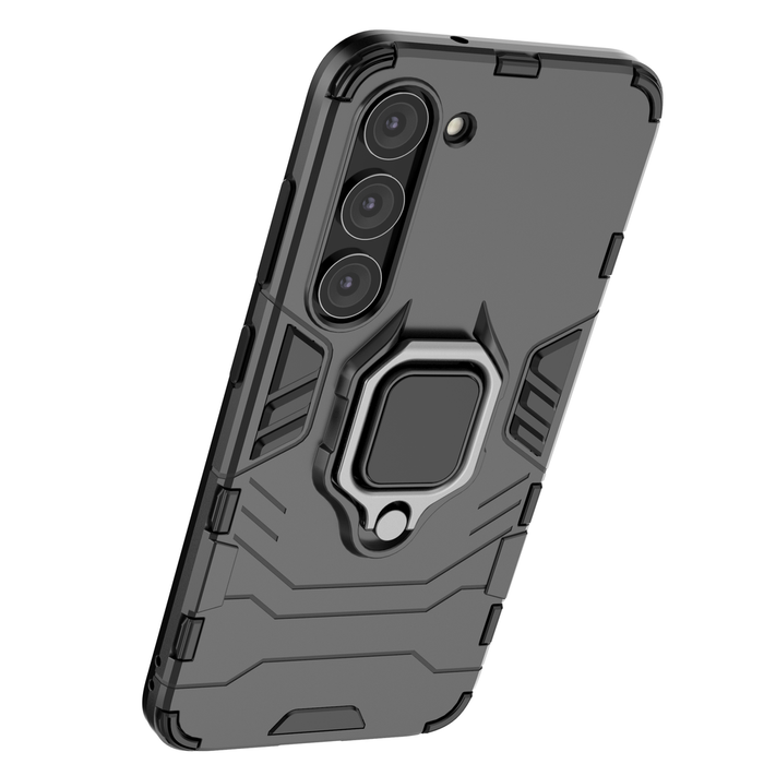 Ring Armor case for Samsung Galaxy S23 armored cover magnetic holder ring black