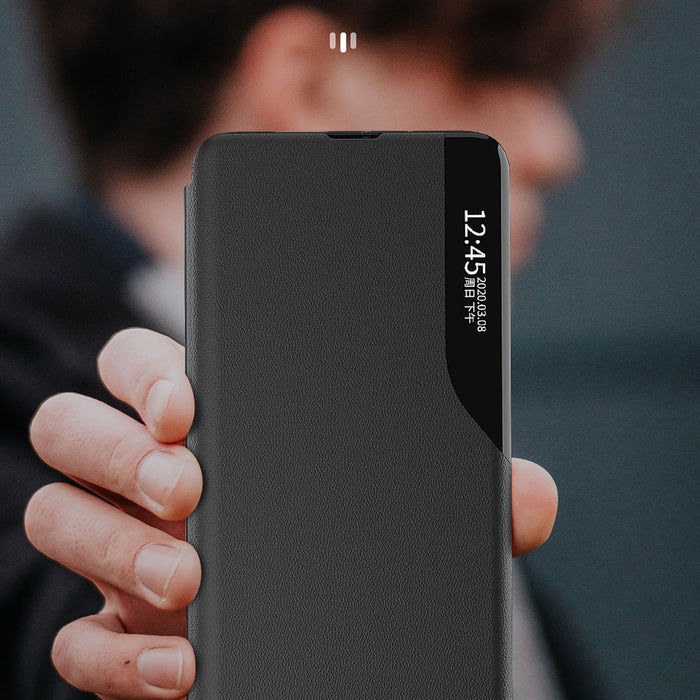 Eco Leather View Case for Xiaomi Redmi Note 12 Pro+ with flip stand black