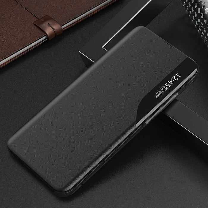 Eco Leather View Case cover for Samsung Galaxy A24 4G with a flip stand black