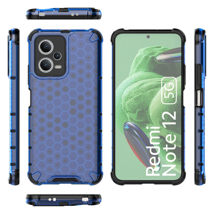 Honeycomb case for Xiaomi Redmi Note 12 5G / Poco X5 5G armored hybrid case blue