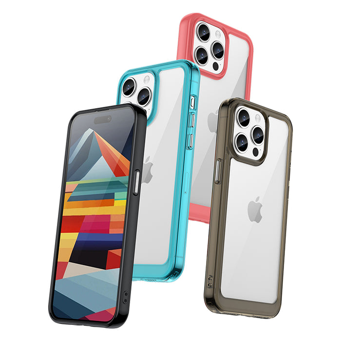 Reinforced case with flexible frame for iPhone 15 Pro Outer Space - blue
