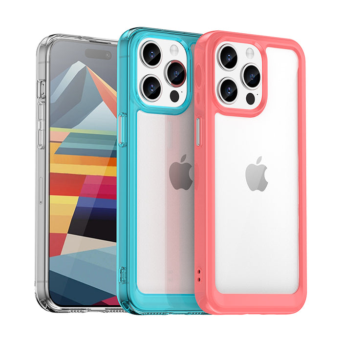 iPhone 15 Pro Outer Space reinforced case with a flexible frame - black