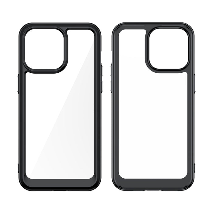 iPhone 15 Pro Outer Space reinforced case with a flexible frame - black