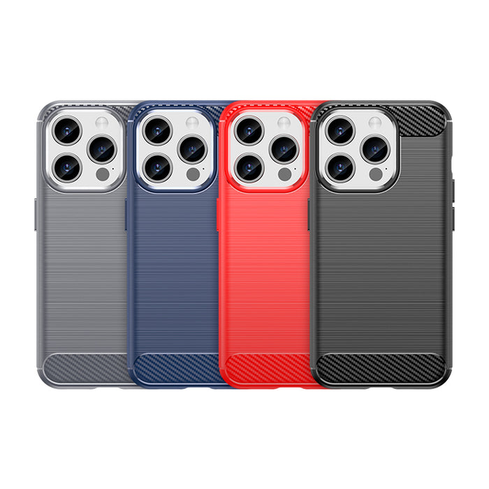 Flexible carbon pattern case for iPhone 15 Pro Carbon Case - black