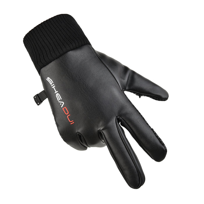 Men's insulated, anti-slip telephone gloves - black
