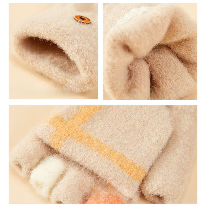 Women's/children's winter telephone gloves - blue