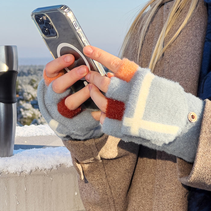 Women's/children's winter phone gloves - white