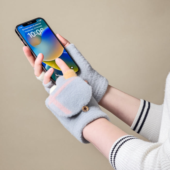 Women's/children's winter phone gloves - gray