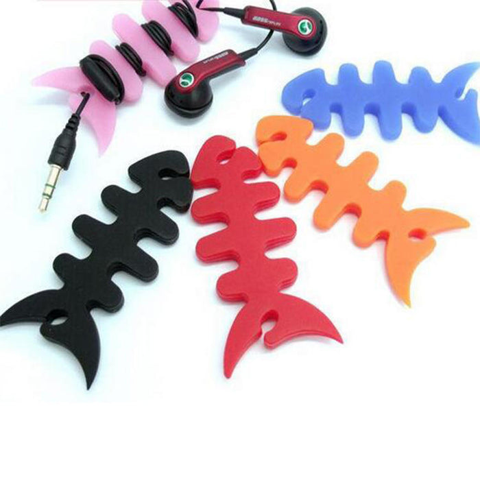 Fish-shaped headphone cable wrap - green