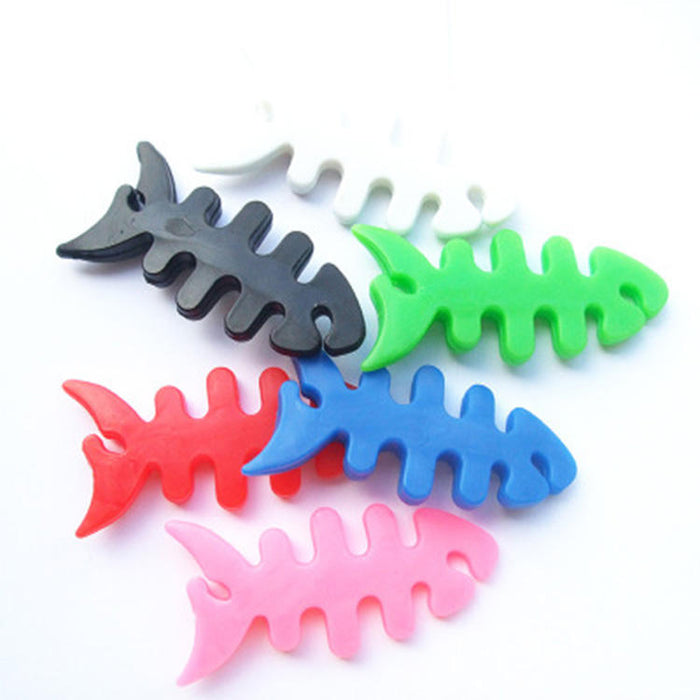 Fish-shaped headphone cable wrap - black
