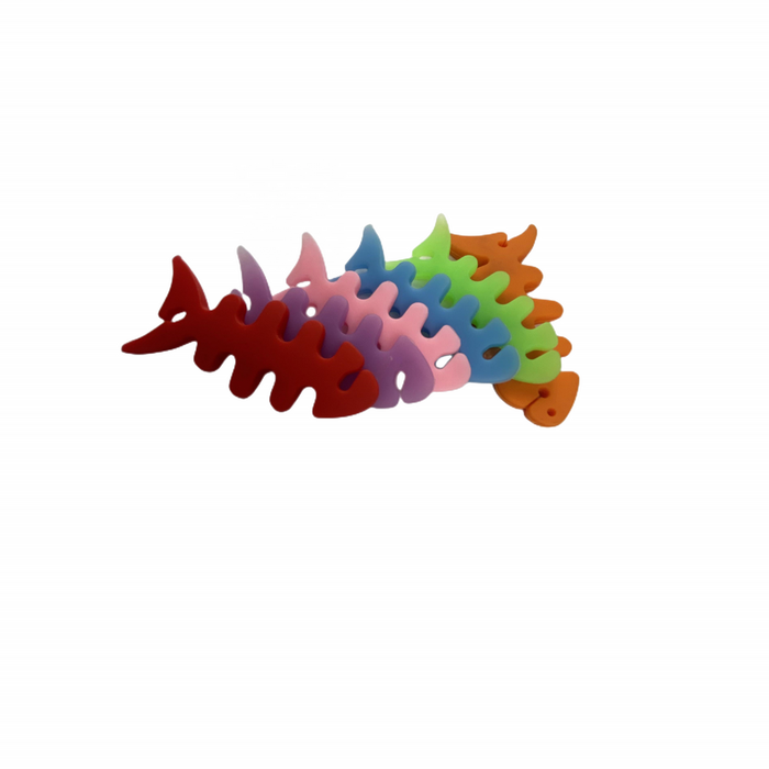 Fish-shaped headphone cable wrap - black