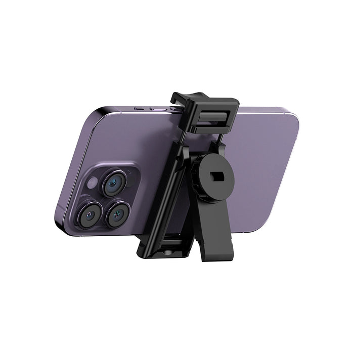 Selfie stick WC13YDS telescopic tripod 1.3m with double lamp and phone holder - black