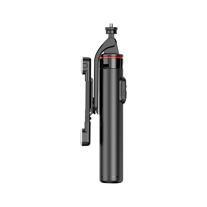 Selfie stick WC13YDS telescopic tripod 1.3m with double lamp and phone holder - black