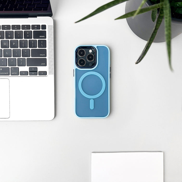 Magnetic Collection MagSafe case for iPhone 16 - light blue