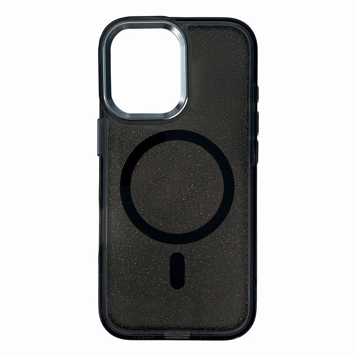 Glitter Case MagSafe for iPhone 16 Plus - black with glitter