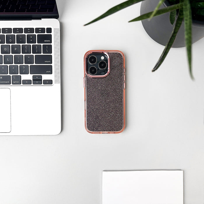 Glitter Case for iPhone 16 - pink with glitter