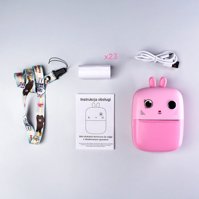 Mini Thermal Printer for Kids with Camera and Camcorder - Pink