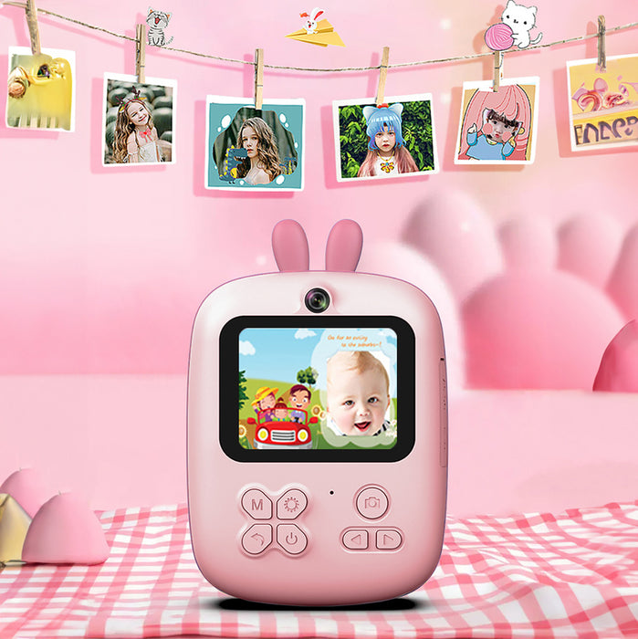 Mini Thermal Printer for Kids with Camera and Camcorder - Pink
