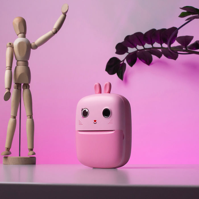 Mini Thermal Printer for Kids with Camera and Camcorder - Pink