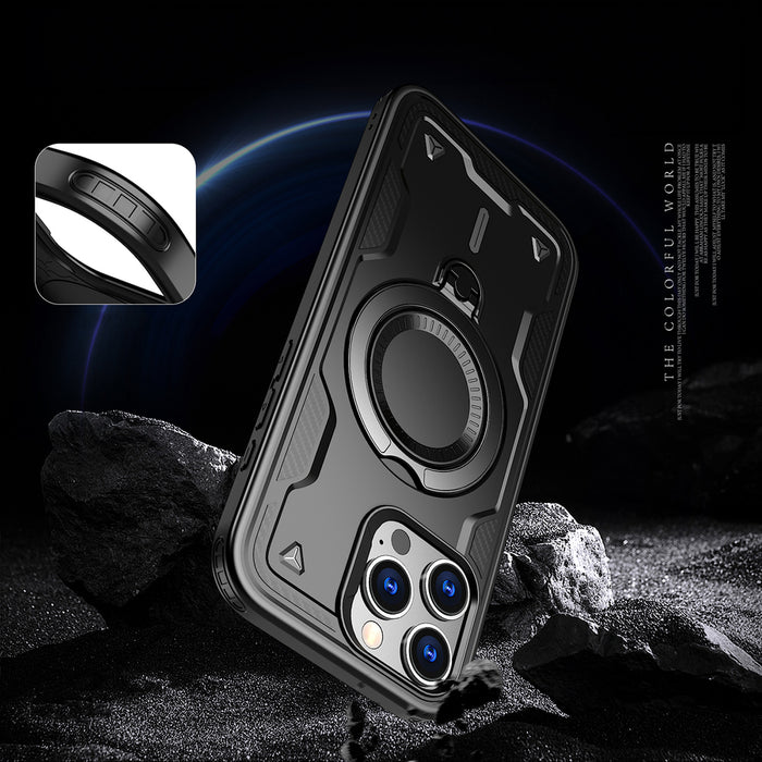 Hybrid Armor Trendy Case with MagSafe for iPhone 16 Pro - Black