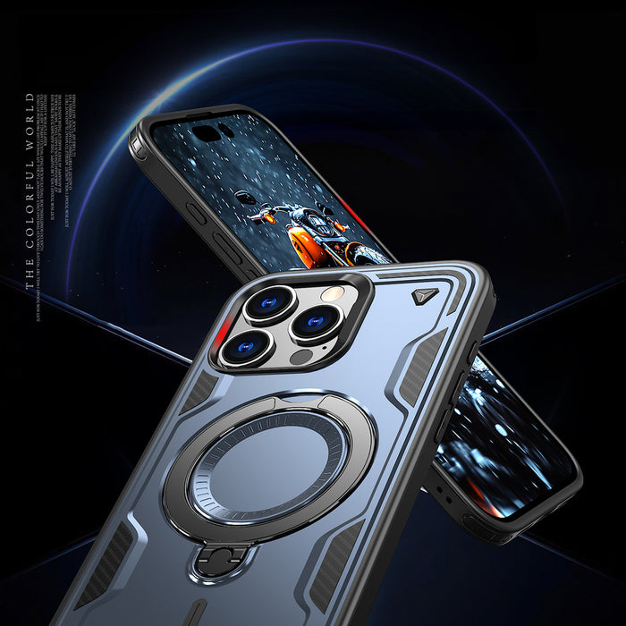 Hybrid Armor Trendy Case with MagSafe for iPhone 16 Pro Max - Blue