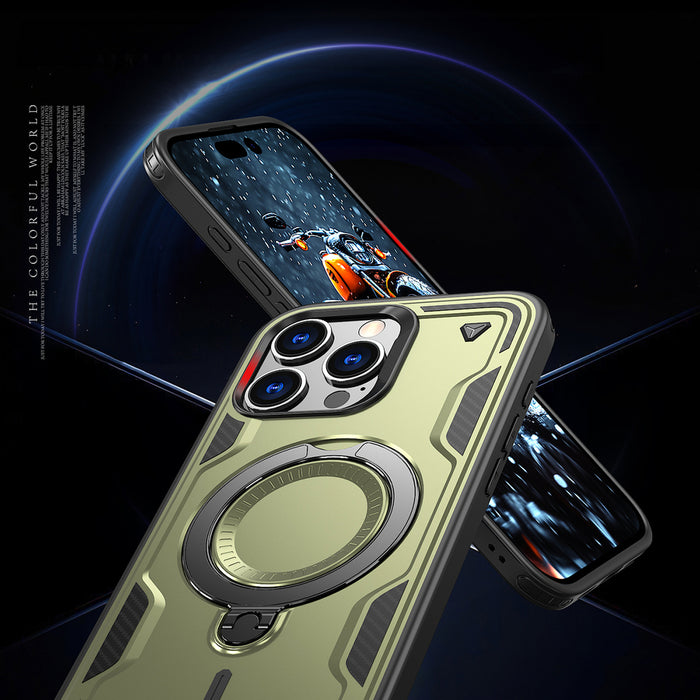 Hybrid Armor Trendy Case with MagSafe for iPhone 16 Pro - Green