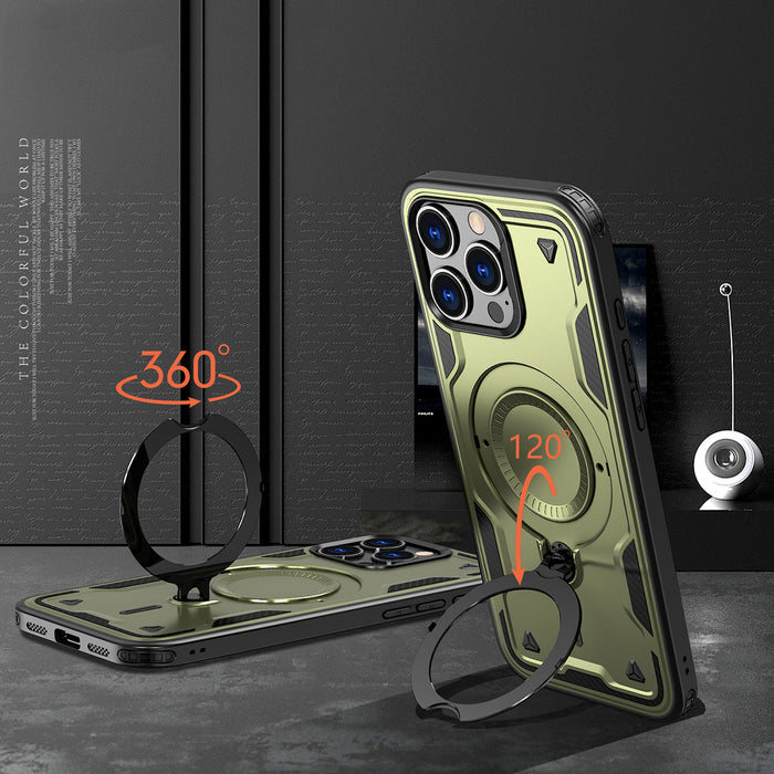 Hybrid Armor Trendy Case with MagSafe for iPhone 16 Pro - Green