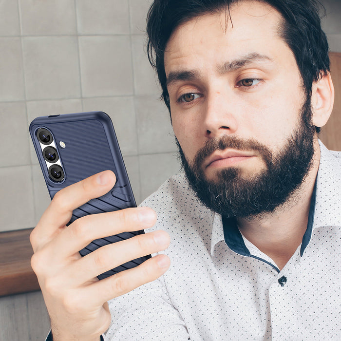 Thunder Case Samsung Galaxy S25 Silicone Armored Case - Blue