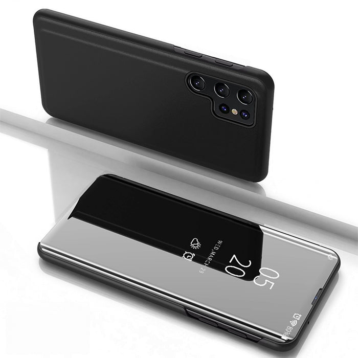 Clear View Case for Samsung Galaxy S25 Ultra Flip Cover - Black
