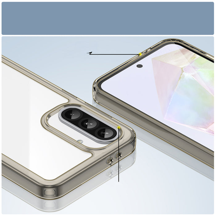 Outer Space Case for Samsung Galaxy A26 Cover with Flexible Frame - Semi-Transparent, Black