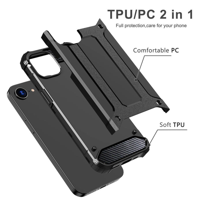 Hybrid Armor Case for iPhone 16e - Black