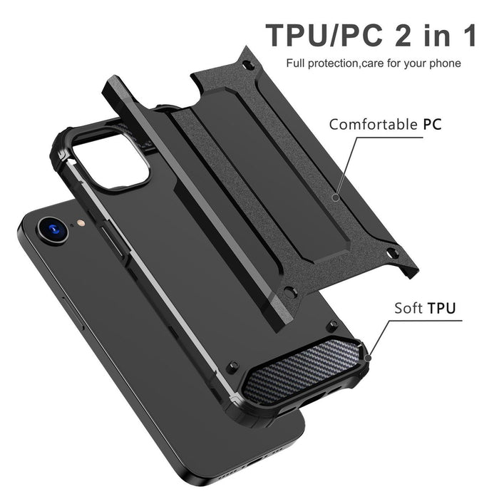 Hybrid Armor case for iPhone 16e / 17e - black