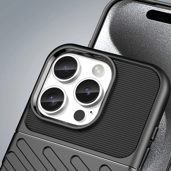 Thunder Case for iPhone 16e / 17e silicone armor cover - black