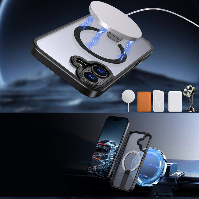 Hybrid Armor X case for iPhone 17 with MagSafe-compatible stand - black