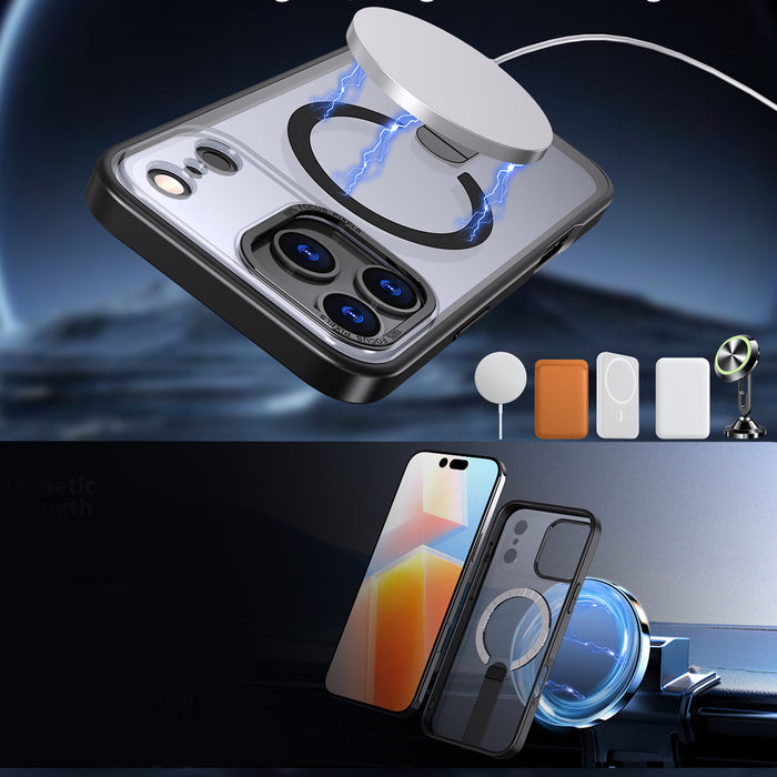Hybrid Armor X case for iPhone 17 Pro with MagSafe-compatible stand - black