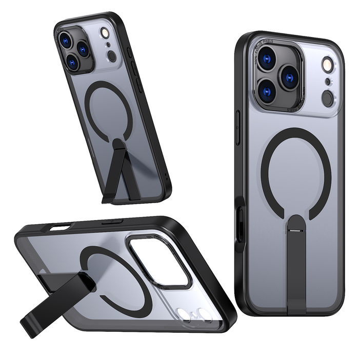 Hybrid Armor X case for iPhone 17 Pro with MagSafe-compatible stand - black