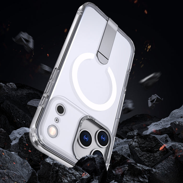 Hybrid Armor X Case for iPhone 17 Pro with Stand, Compatible with MagSafe - Transparent