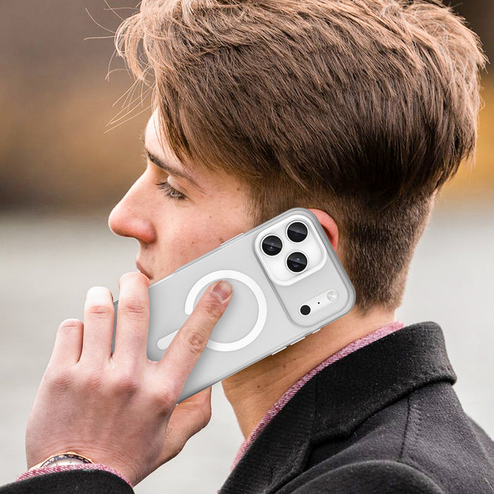 Magnetic Abrasive iPhone 17 Pro Case Compatible with MagSafe - Matte White